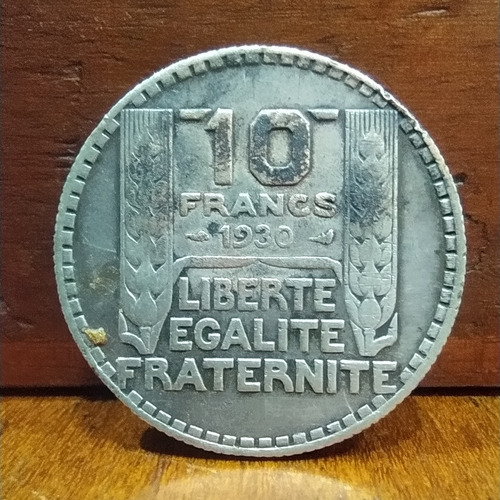 Antigua Moneda De Plata 10 Francos 1930 Km# 878