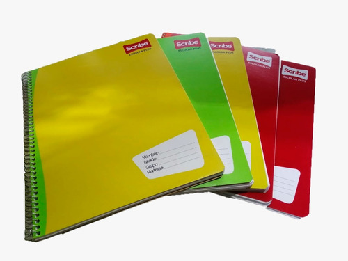 Paquete De 5 Libreta Con Espiral Profesional Scribe Escolar