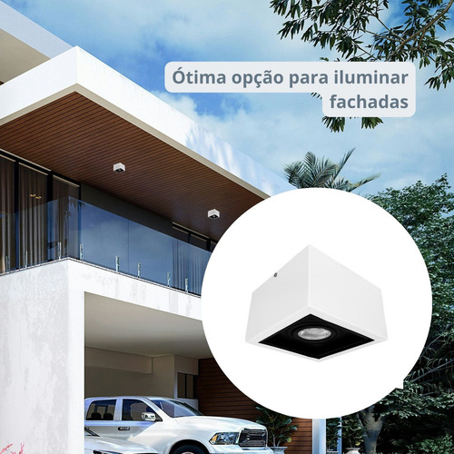 5x Spot Sobrepor Recuado Teto Externo Beiral Fachada M2690 Megalux