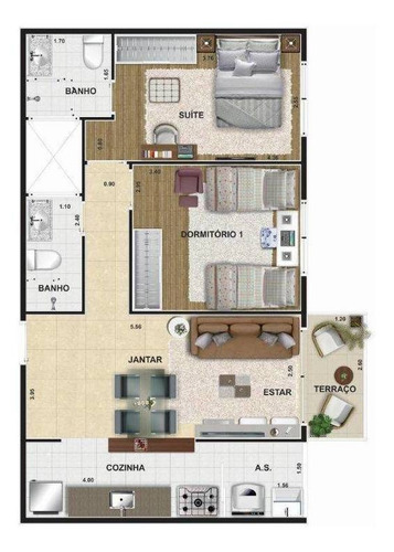 Imagem 8 de 10 de Apartamento Com 2 Dormitórios À Venda, 63 M² Por R$ 373.100,00 - Vila Euro - São Bernardo Do Campo/sp - Ap0597