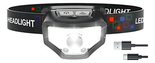Linterna Frontal Recargable, 1200 Lúmenes, Superbrillante C