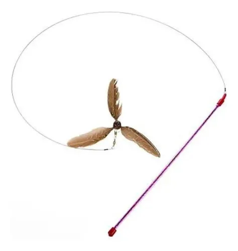 Toy De Gato Gocat Da Ron-sheler, Una Hélice De Plumas Que Gi