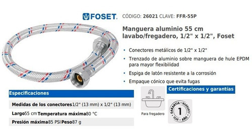 Paq 40pz Manguera Flexible Para Fregadero 55 Cm Pretul 26021