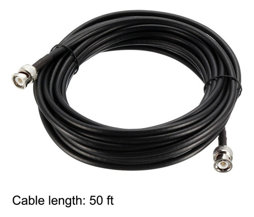 Cable Coaxial Rg58 De Macho Bnc A Bnc 50ohm 15,24m Longitud