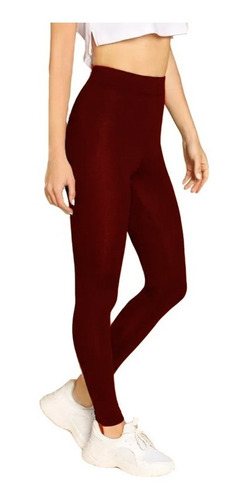 Ropa Invierno Legging Térmicos Interior Fleece Vinotinto