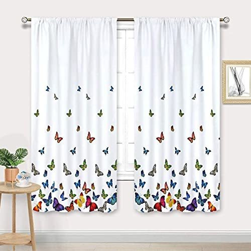 Cinbloo - Cortinas De Mariposa Para Niñas, Bolsillo De Varil