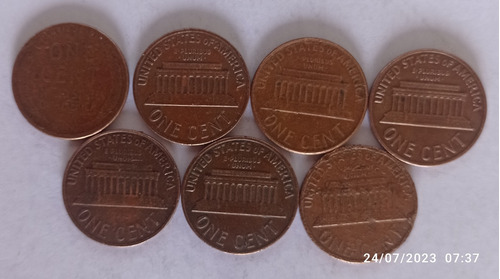 Lote 7 Monedas 1 Centavo Estados Unid 1948-66-69-71-72-76-78