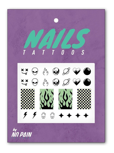 Imagen 1 de 2 de Nails Tattoos Tatuajes Uñas Sticker Urban Vintage Halloween