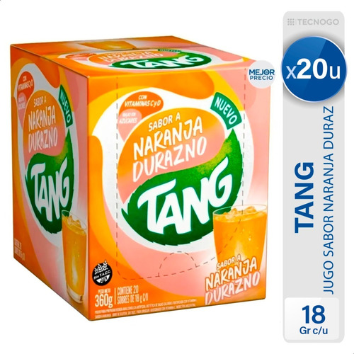 Imagen 1 de 9 de Jugo Tang Naranja Durazno Sin Tacc Libre Gluten - Caja X20u