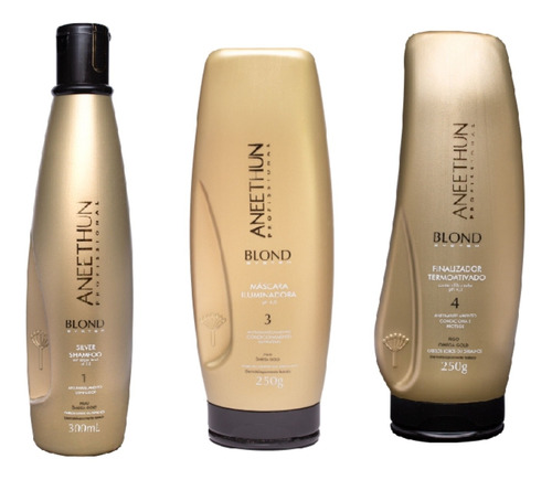 Aneethun Blond System Shampoo + Máscara + Finalizador 