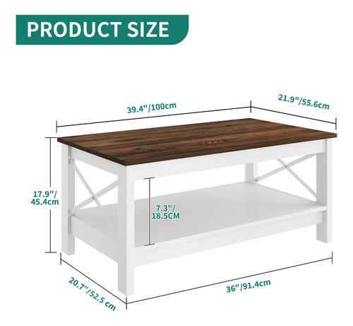 Mesa Auxiliar Moderna De 2 Niveles Con Almacenamiento Madera
