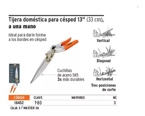 Tercera imagen para búsqueda de tijera de cortar pasto truper herramientas