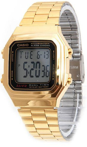 Imagen 2 de 4 de Reloj Casio A178wg Retro Unisex - Dorado