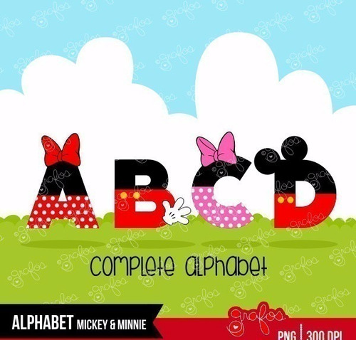 Kit Imprimible  Alfabeto Mickey Y  Minnie Ver Promo