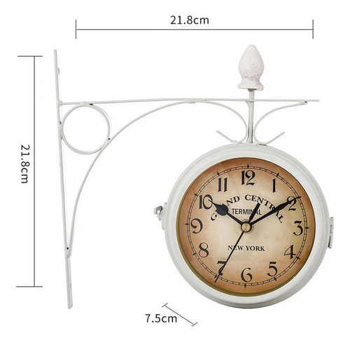 Reloj De Estación Retro De Doble Cara Con Suspensión Redonda