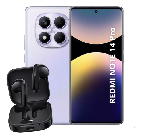 Redmi Note 14 Pro 4g 512gb 12 Ram + Redmi Buds 6 Active Violeta Y Negro