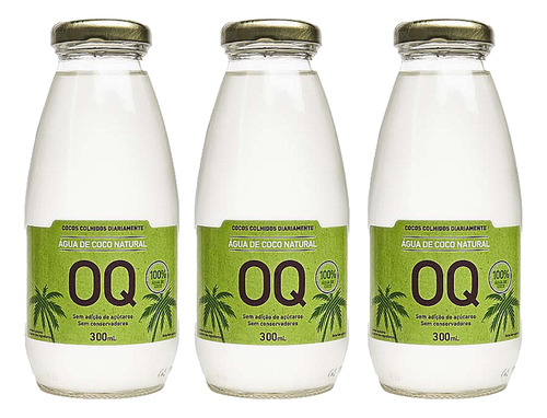 Kit 3x: Água De Coco Natural Oq 300ml