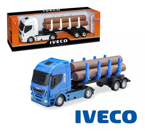 Caminhão Carreta De Brinquedo Iveco Hi-way Tora De Madeira - R$ 57,5