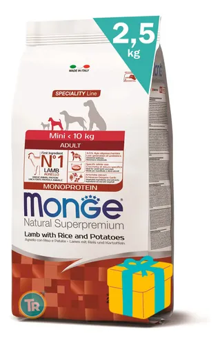 Alimento Monge Perro Adulto Razas Pequeñas 2,5 Kg +