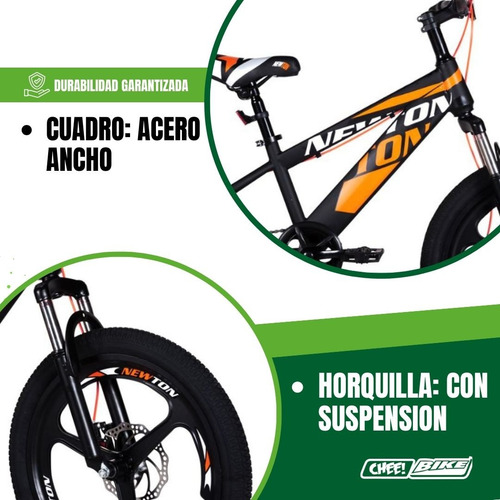 Bicicleta Infantil Newton Magness Rodado 20 Cuadro Ancho Negro/rosa R20