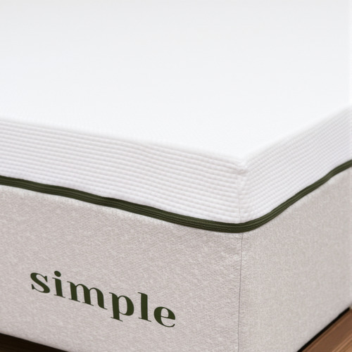 Simple Colchón Memory Foam Queen 25 Cm, Firmeza Media