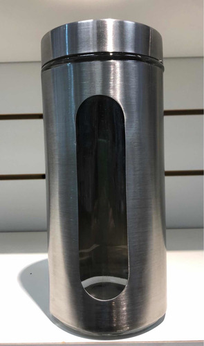Imagen 1 de 5 de Frasco Tarro Rosca Vidrio Y Acero 22 Cms