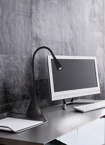 Imagen 2 de 4 de Lampara De Escritorio Led Negra Dabor Argenta Con Dimer Nexo