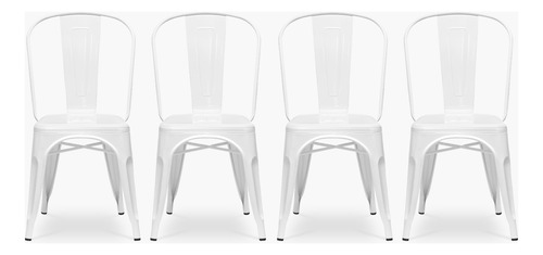 Pack 4 Sillas Tolix Asiento Metal Blanco Form