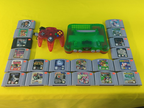 Consola N64 Nintendo 64 Transparente Con 1 Control Y 1 Juego (Usado)