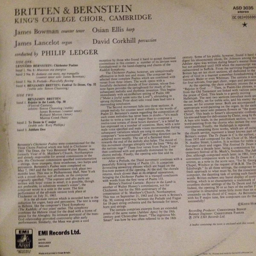 Bernstein / Britten - Rejois Of The Lamb ( Música Clásica ) (Usado)