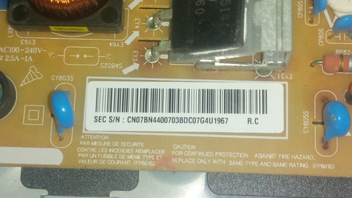 Fuente De Pantalla Smart Samsung Mod Hg40nd690df (Usado)
