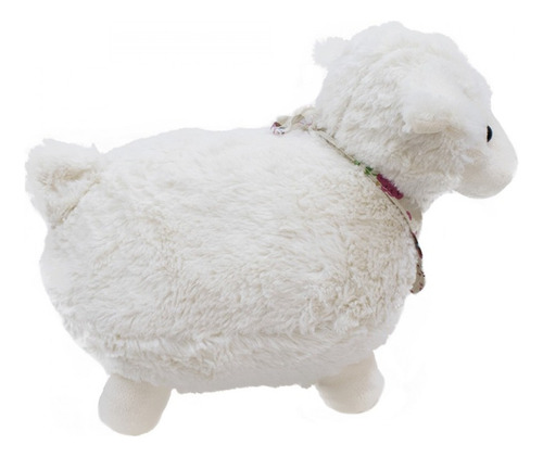 Ovelha De Pelúcia Com Lenço G - 35 Cm Cor Branco