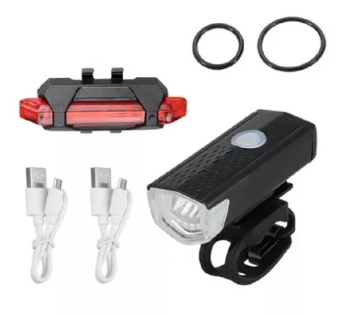 Set luces bicicleta LED recargable USB impermeable delantera y trasera -  Mercantil Eléctrico