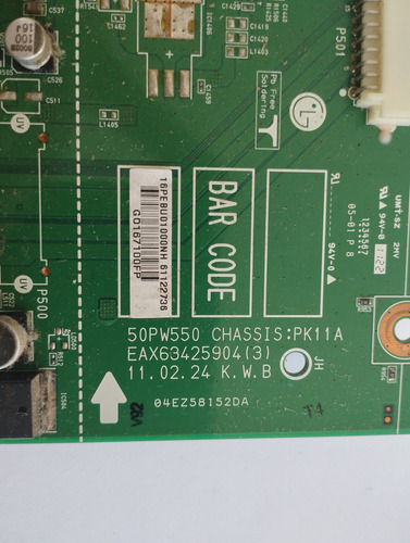 Placa Principal Tv Lg 42pt250b Eax6342590 Sem Estande Antena (Usado)