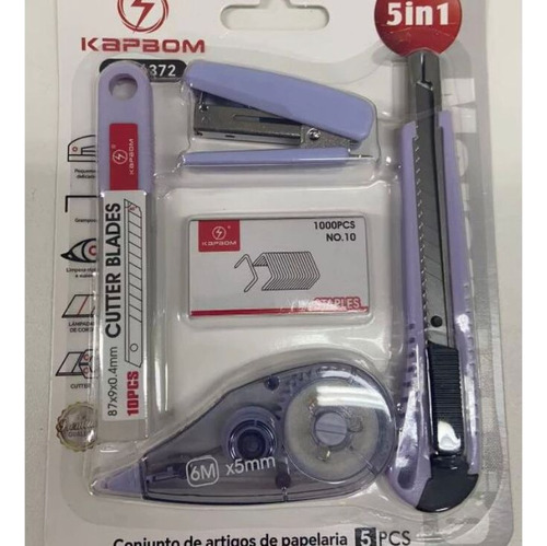 Kit Papelaria Divertida 5 Peças Ideal Escola Escritório