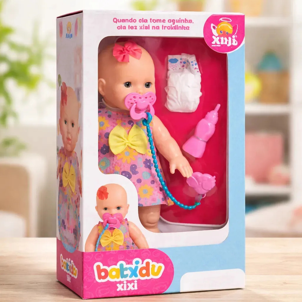 Boneca Babidu Xixi 30cm Silicone Água Faz Xixi Brinquedos Anjo