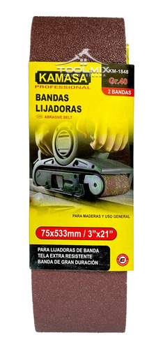 2 Pcs Lija De Banda P40-60-80-100-120 75x533 Mm / 3x21 PuLG 