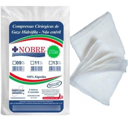 Compressas De Gaze Não Estéril 13 Fios 340 Un Nobre Slim