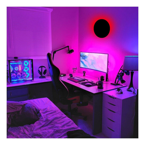 Eclipse Led Rgb E27 Aplique Circular 30cm Moderno Deco Estructura Blanco