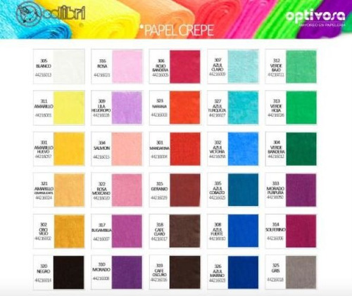 Papel Crepe Colibrí Paquete C/ 10 Pliegos Colores Surtidos¡¡