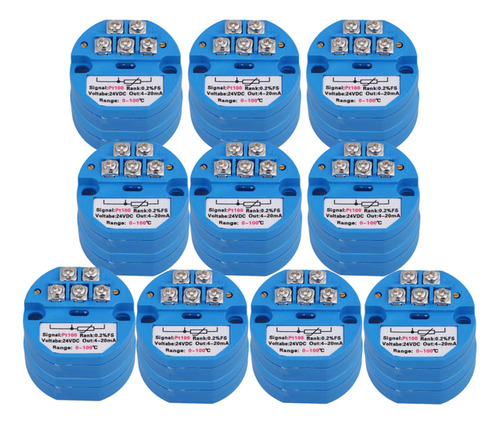 Cnbtr Sensor Transmisor Temperatura Pt100 Plastico Azul 4-20