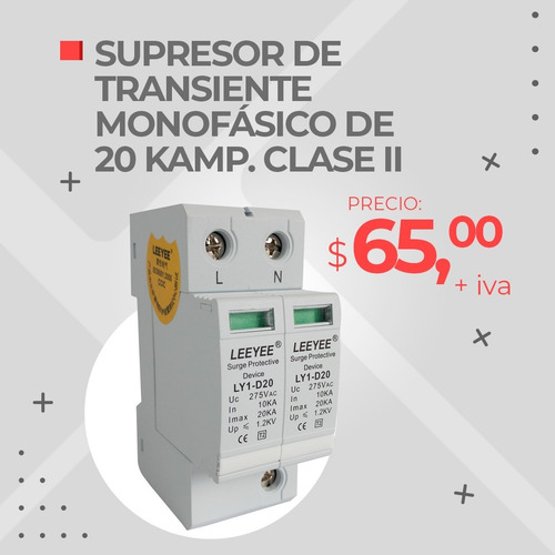 Imagen 2 de 9 de Supresores De Transientes 80ka Trifásico 275v. Pararrayos