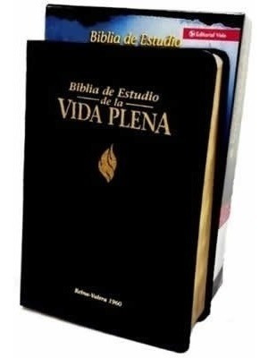 Biblia De Estudio Vida Plena, Tapa Piel Negra