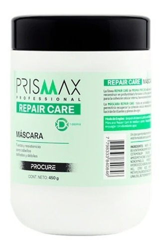 Máscara Repair Care X 450g Prismax Repara/nutre