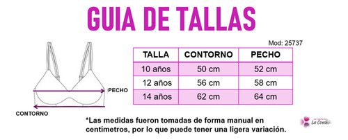 Bra Top Juvenil Algodón S/varilla Niña Adolescente T&b 25737