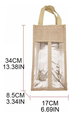 2 Bolsa Transportadora De Vino,yute,arpillera,reutilizable