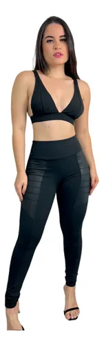 Calça Legging Montaria Suplex, Tira Horizontal E Bolso Falso