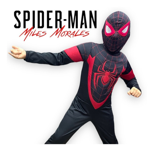 Imagen 1 de 6 de Disfraz De Spiderman Para Niños - Miles Morales 