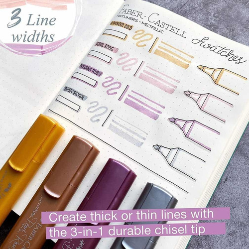Resaltadores Metalicos Faber Castell Bullet Journal
