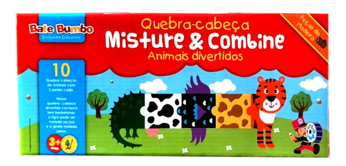 Quebra-cabeça Infantil Educativo Misture & Combine Animais